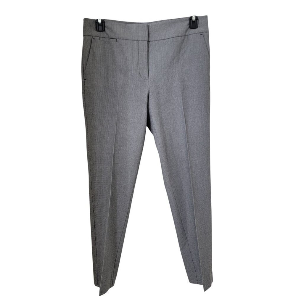 Loft Size 8 Black White Tight Plaid Modern Skinny Ankle Trousers, Exc. Used Cond